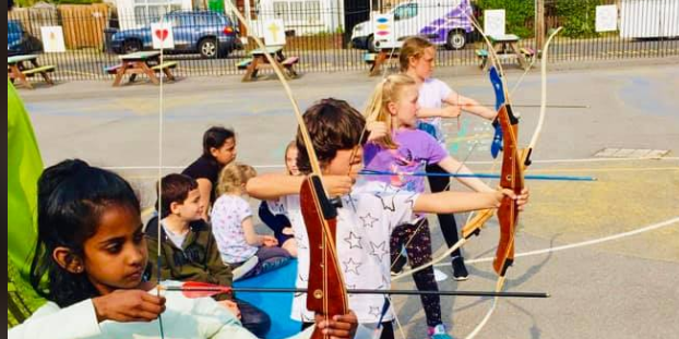 Children practising Archery